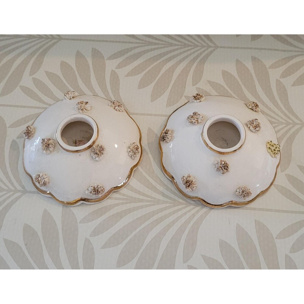 Vintage 1958 Holt Howard Spaghetti Pom Pom Candle Holders Pair